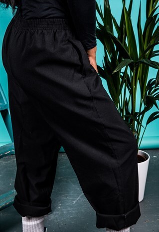VINTAGE 1980S HIGH-WAISTED TROUSER IN BLACK
