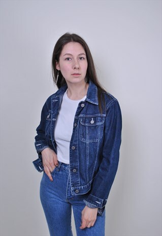 VINTAGE BENETTON JEANS JACKET, WOMENS BUTTON DENIM SHIRT