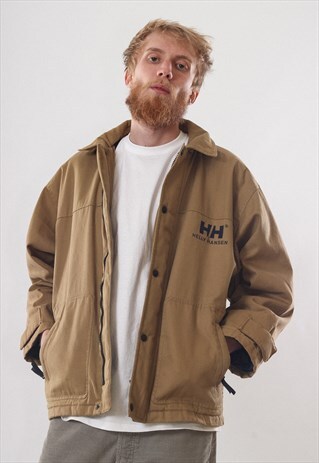 RARE VINTAGE MENS HELLY HANSEN BIG LOGO WORK WEAR JACKET