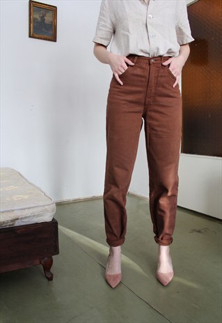 MADE IN ITALY BROWN HIGH WAISTED JEANS