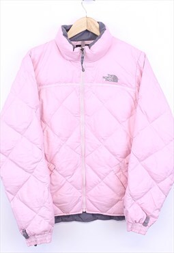 Vintage The North Face Puffer Jacket Pink Zip Up Quilted 90s