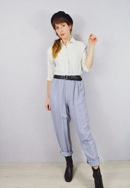 Vintage 80s Full Length Shirt Jumpsuit Made In USA