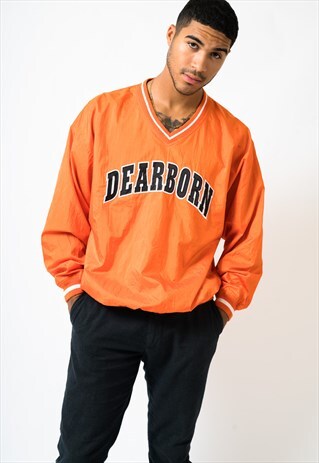 VINTAGE COLLEGE FOOTBALL 'DEARBORN' MENS PULLOVER JACKET XL