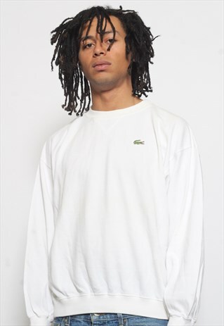 VINTAGE LACOSTE LOGO SWEATSHIRT WHITE