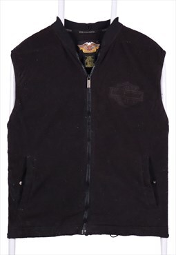 Vintage 90's Harley Davidson Fleece Jumper Zip Up Black