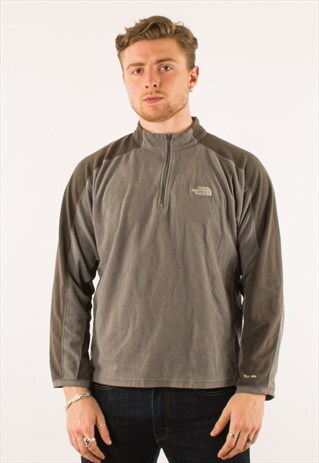 VINTAGE GREY NORTH FACE QUARTER ZIP FLEECE