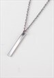 BAR CHAIN NECKLACE FOR MEN SILVER BAR PENDANT GIFT FOR HIM