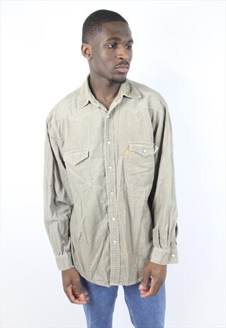 VINTAGE BEIGE 90'S CORD SHIRT