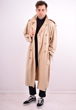YVES SAINT LAURENT MENS VINTAGE COAT XL BEIGE 90'S
