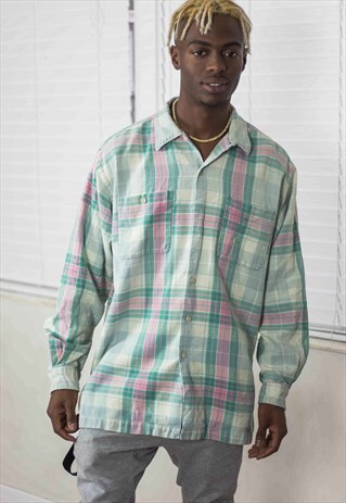 VINTAGE RALPH LAUREN LONG SLEEVE FLANNEL SHIRT 90 M 11.1