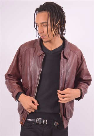 VINTAGE LEATHER JACKET MAROON