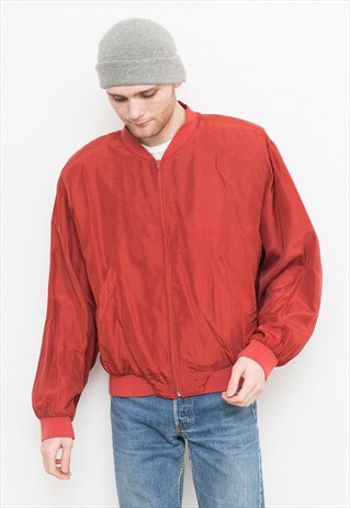 MEN'S SILK BOMBER JACKET