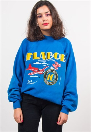 90'S VINTAGE BLUE USA CALIFORNIA SWEATSHIRT JUMPER