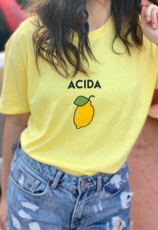 LEMON SILLY GRAPHIC T-SHIRT AESTHETIC Y2K 90S 00S