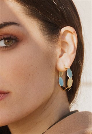 GOLD OCTAGON EARRINGS
