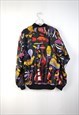 VINTAGE  CRAZY TRACK JACKET PIZAZZ IN BLACK L