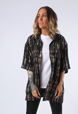 PRINT PATTERNED SHIRT OVERSIZED FITTED UK 18 - 20 (DAB)