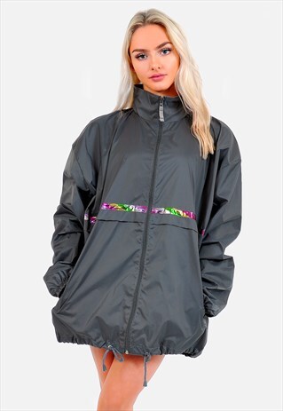 OVERSIZED FESTIVAL WINDBREAKER JACKET W/METALLIC DETAIL