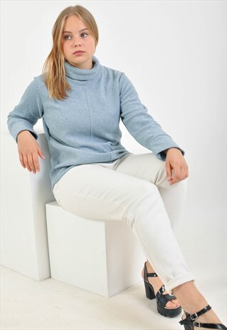 VINTAGE 90'STURTLE NECK FLEECE JUMPER