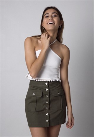 HALTER CROP TOP WHITE