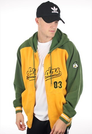 VINTAGE ADIDAS SPELL OUT ZIP UP HOODIE JACKET