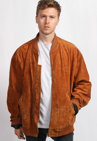 VINTAGE SUEDE OVERSIZED BOMBER JACKET
