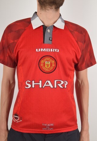 VINTAGE UMBRO FOOTBALL SHIRT / JERSEY MAN. UNITED 90'S