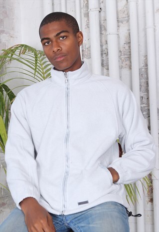VINTAGE CHAMPION FULL ZIP FLEECE WHITE
