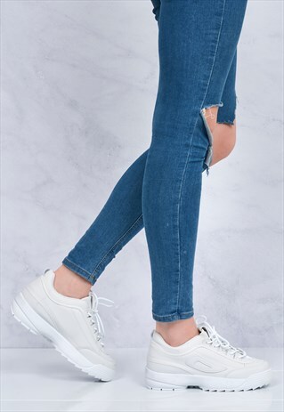 PU WEDGE FUR COLLAR IN ICE PU