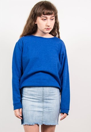 VINTAGE 90'S BLUE CASUAL PLAIN SWEATSHIRT