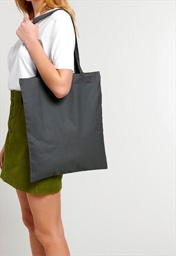 Women's Essential Cotton Shoulder Tote Bag - Dark Grey