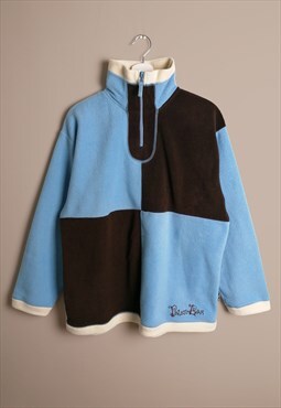 POLAR BEAR Vintage 90's Unisex Fleece Sweatshirt Colorblock 