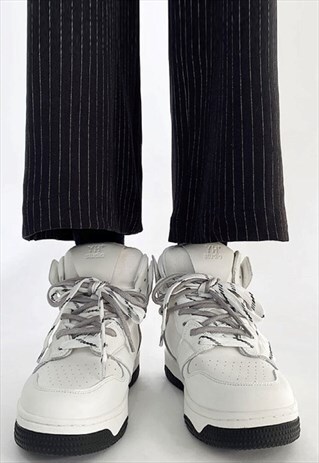 Grunge high tops chunky sole trainers skater shoes in white