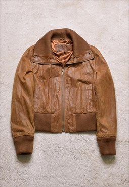 Women's New Look Brown Leather Jacket
