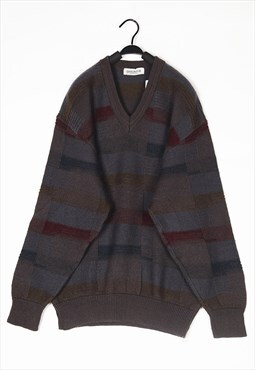 Brown Patterned wool knitwear jumper knit 