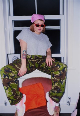VINTAGE CAMO PRINT CARGO TROUSERS 90S 00S Y2K ARMY TROUSERS