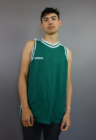GREEN ADIDAS BASKETBALL VEST TOP