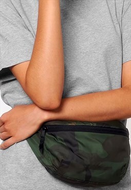 Women's Camouflage Cross Body Bag - Khaki Green