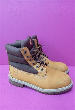 Wheat 6 Inch Boots Yellow Quilted Padded Nubuck