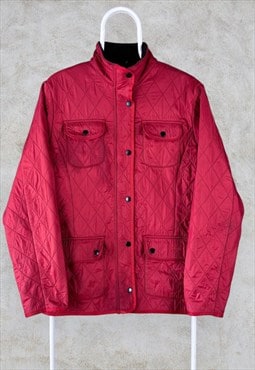 Barbour Red Utility Polarquilt Quilted Jacket Women's UK 16