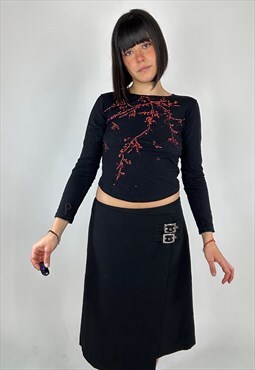 Vintage 00s Low Rise Buckle Skirt