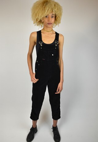 VINTAGE 90'S CROPPED VELVET DUNGAREES