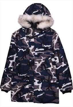 Vintage 90's Parishay Parka Hooded Full Zip Up Camo