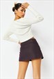 SKINNYDIP LONDON CARGO MINI SKIRT WITH EMBROIDERY IN PURPLE
