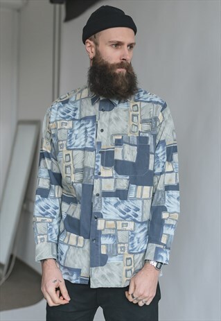 VINTAGE 70S BLUE FUNKY SHIRT