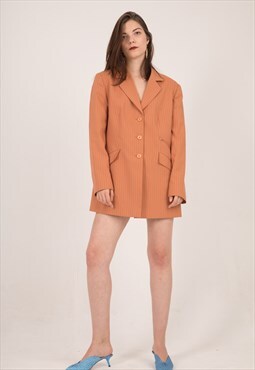 Vintage Pale Orange Stripped Blazer/Dress