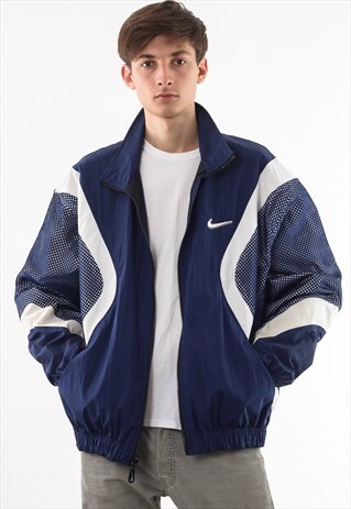 VINTAGE NIKE TRACKSUIT 90S BLUE BLACK BIG LOGO REVERSIBLE