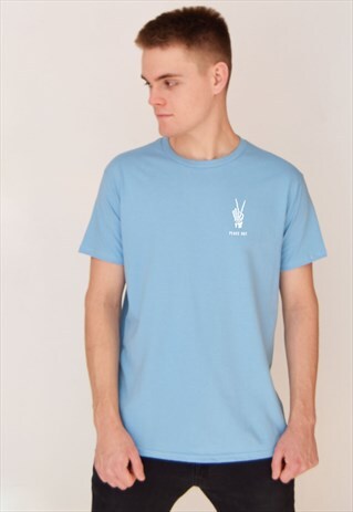 BLUE PEACE OUT (WHITE) T-SHIRT