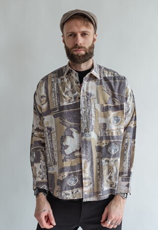 VINTAGE 80S PATTERNED FESTIVAL SHIRT