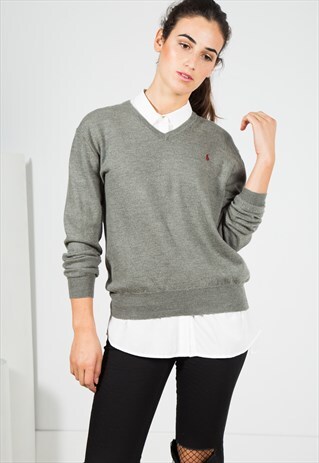 VINTAGE 80S POLO RALPH LAUREN KNIT JUMPER / S0101